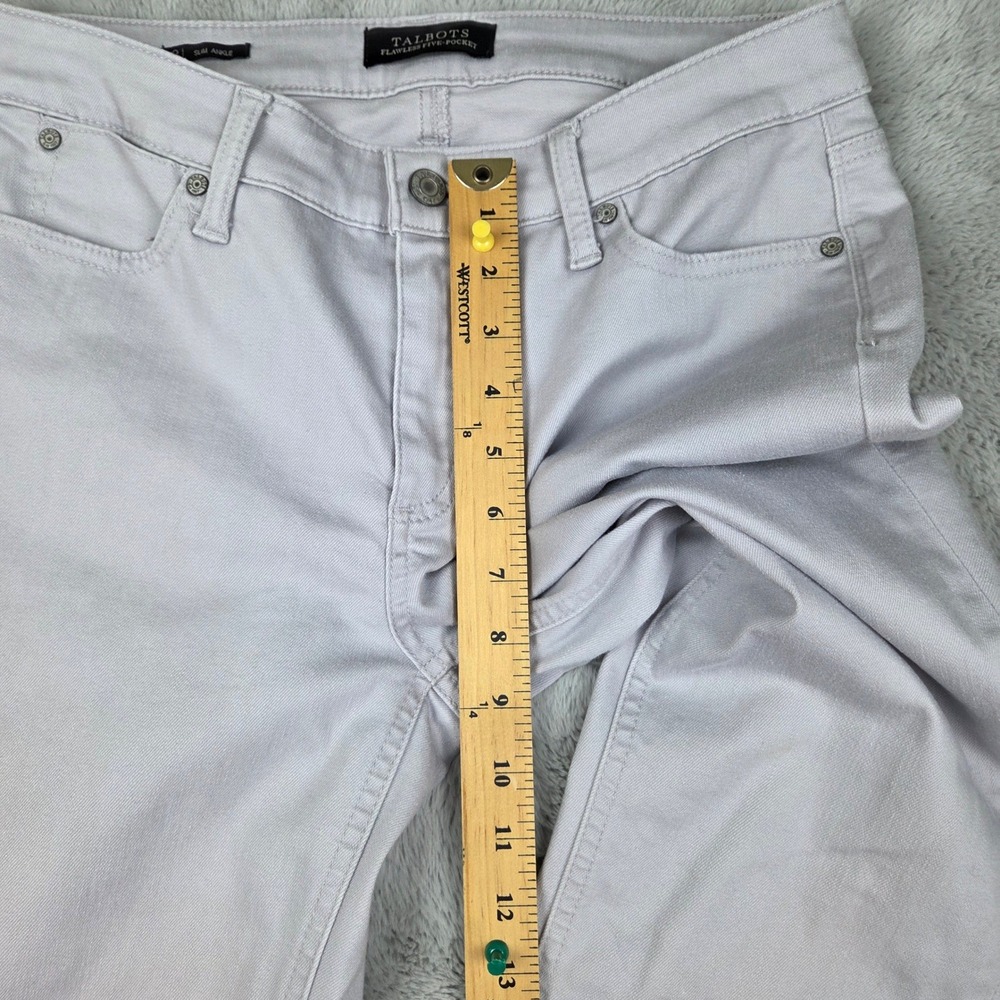 Talbots Cotton Blend Slim Ankle Pants Womens Sz 8 Flawless Five-Pocket Gray Blue - Picture 7 of 9
